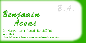 benjamin acsai business card